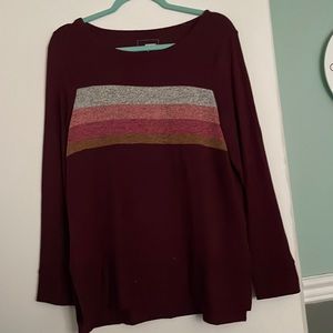 NEW! Cozy maroon top with design. Size small, fits like a medium